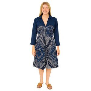 Holding Horses Bandana Print Cotton Dress Size 4 Sleeveless Boho Western Vibes